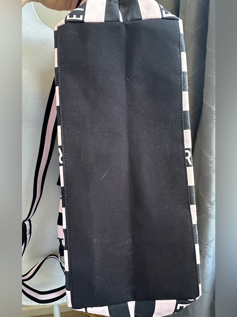 Victoria's Secret Pink and Black Striped Tote with Detachable Strap . EUC - Picture 16 of 16